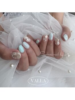 サンカリネイル バイ ヴァラ イオンモール新居浜店(sankari nail by VALLA)/国発VALLANAIL涼しげブルー