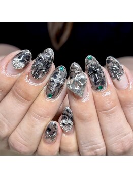 ブラックレースネイル♪