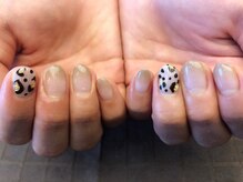 プラハネイル(+HER 美甲)/金箔×レオパード