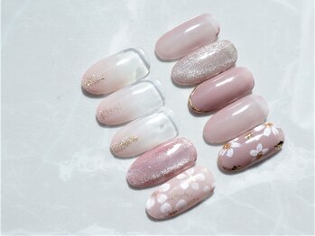 アバネイル 藤が丘(AVA NAIL)/【綺麗目お花上品ネイル】