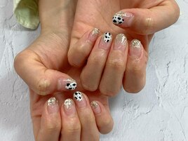 牛柄ネイル