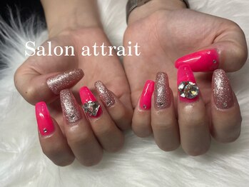 サロン アトレ(Salon attrait)/シンプルコース×ラメ×ストーン