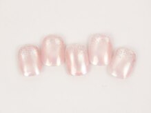 NAIL SALON -PREMA-/ピンクオーロラ+ラメグラ+マグ