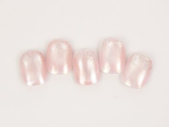 NAIL SALON -PREMA-/ピンクオーロラ+ラメグラ+マグ