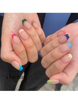 イベル 恵比寿西口店(ibelu)/カラフルフレンチネイル