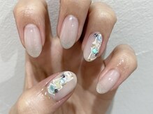 クォーターリゾートネイル(QUARTER RESORT nail)/ユニコーングラスネイル☆