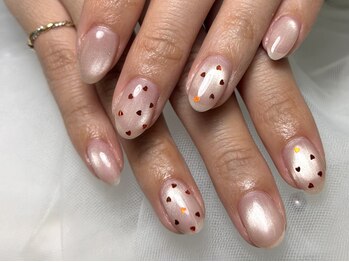 ユニネイル 池袋(Uni Nail)/ぷる桃ちびホロネイル♪