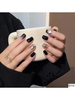 ヘブン ネイル 鶯谷(HEAVEN Nail)/ブラックミラーネイル
