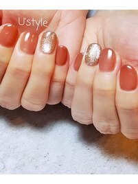 秋のワンカラーネイル