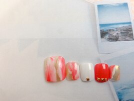 足元華やかミラーネイル