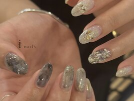 鉱物ホログラムニュアンスネイル