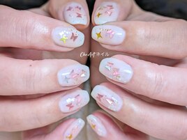 蝶々ホログラムネイル