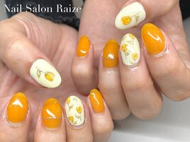 春デザインネイル/オレンジ