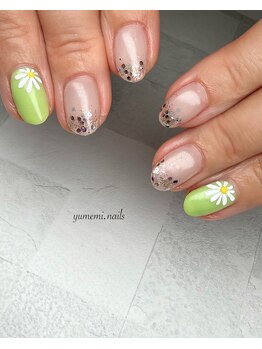 ユメミネイルズ(yumemi.nails)/グリーン春ネイル