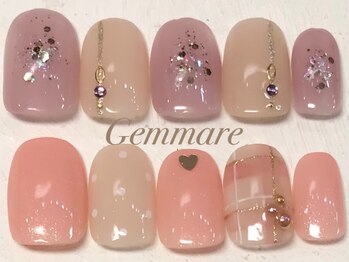 ジェンマーレ 青葉台店(Gemmare)の写真/ソフトジェルオフ無料！アート豊富なハンドキャンペーンネイル¥7,450で上品な指先に☆カラー変更もOK♪