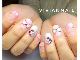 ピンク　リボン　ガーリー