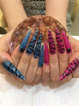 エスフィーネイルサロン ブリーユ(Esfy nailsalon Brille)/ゼブラロングネイル