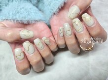 シュガーネイル(sugar nail)/ミラーでハートネイル