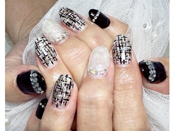 ジェー エス シー ネイル(J.S.C.nail)/ツイード/白黒ネイル