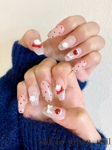 リンクバイアーバン(link by urban.)/赤可愛いネイル