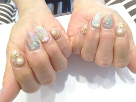 人魚の鱗ネイル