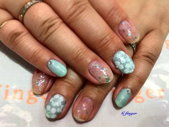 ジー フィンガー 千葉店(G)/爽やかフラワーネイル