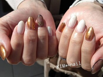 ケイアイエムネイル(KIM nail)/シースルーブラウン×ニュアンス