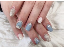 (中原)ハート囲みネイル