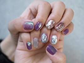 紫ニュアンスネイル