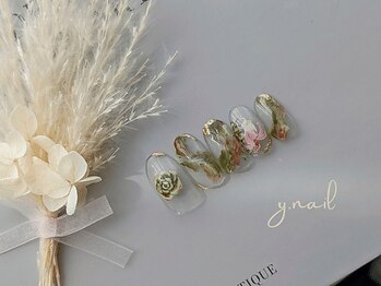 ワイネイル(Y.nail)/アンティーク風多肉植物ネイル