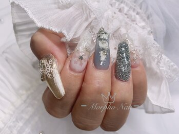 モルフォネイル(Morpho nail)/#冬ネイル#大人可愛いネイル