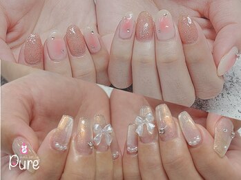 ピュア(Pure)の写真/【選べるPureサンプル♪】大人可愛いネイルなら当店におまかせ★あなただけのオリジナルデザインも☆
