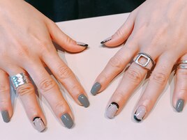 黒ラインお洒落ネイル