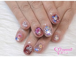 深爪矯正お花アートネイル^_^