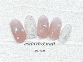 ホワイトグラデ雪の結晶ネイル