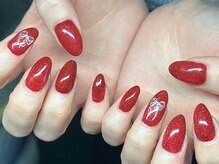 ヌル ネイル 堀江(NURU NAIL HORIE)/レッド×リボン美爪ネイル☆