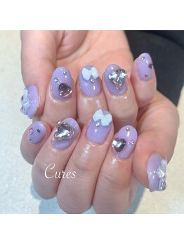 キュアーズ ネイル(CURES NAIL)/パープルキラキラネイル