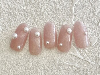 エムドットネイル 池袋(m.nail)/グリッター×パールネイル