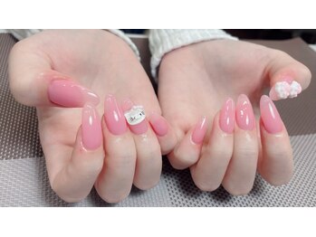 メオネイル(MEO NAIL)/キュートピンク×3Dパーツネイル