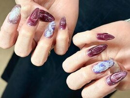 ボルドーニュアンスネイル☆