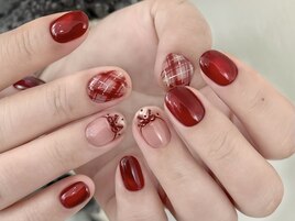 クリスマス/冬ネイル/ツイード