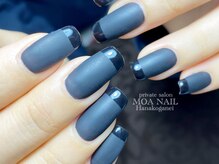 モア ネイル(MOA NAIL)/マットネイルに艶フレンチ