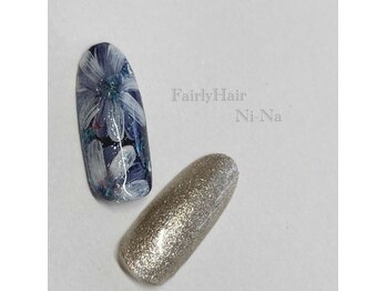 フェアリーヘア ニーナ(Fairy Hair Ni-na)/ウインターフラワーネイル
