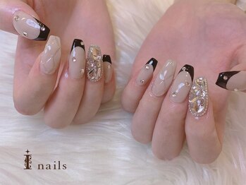 アイネイルズ 四条河原町店(I-nails)/埋め尽くしブラックフレンチ