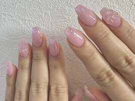 ウォニョンピンクガーリーネイル