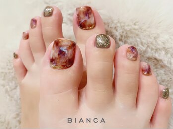 ビアンカ 上野店(Bianca)の写真/トレンド満載の秋フットネイルはビアンカにお任せ！毎月更新定額大人気◎【定額新規様￥5500~】