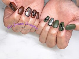 【自爪ネイル】アシメネイル