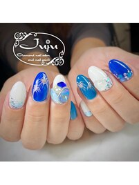 ヤシの木ネイル　リゾートネイル
