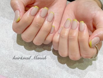 マニッシュ(Manish)/フレンチネイル/ピスタチオ