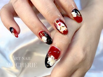 マシェリ(MA CHERIE)/和柄手書きアートネイル